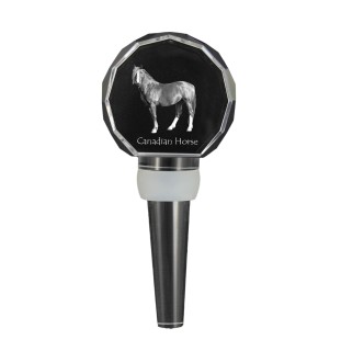 Cheval canadien - Bouchon de bouteille en cristal avec cheval, bouchon de vin unique avec photo, cadeau personnalisé pour sommelier par la marque Art-Dog