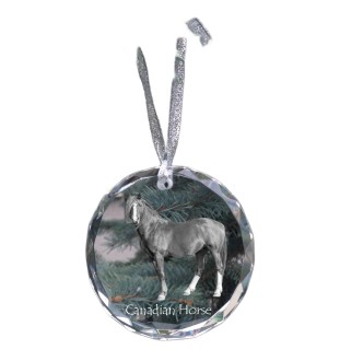 Cheval canadien - boule de Noël en cristal avec une photo, photo de cheval dans le cristal, décoration personnalisée pour sapin de Noël de la marque Art-Dog