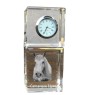 Cheval Camargue - montre en cristal avec photo, photo de cheval dans le cristal, horloge de bureau personnalisée de la marque Art-Dog