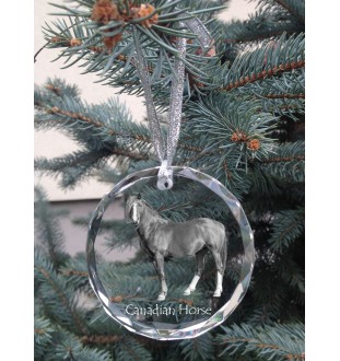 Canadian Horse - crystal bauble with a photo, horse photo in crystal, personalized Christmas tree ornament by Art-Dog brand
