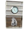 Camargue Horse - glass clock with a photo, photo of a horse in crystal, personalized standing office clock by Art-Dog brand