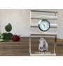 Camargue Horse - glass clock with a photo, photo of a horse in crystal, personalized standing office clock by Art-Dog brand