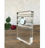 Camargue Horse - glass clock with a photo, photo of a horse in crystal, personalized standing office clock by Art-Dog brand