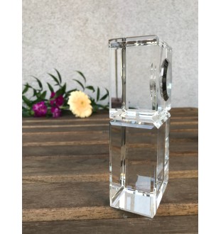 Canadian Horse - crystal clock with a photo, photo of a horse in crystal, personalized desk clock by Art-Dog brand