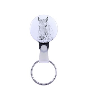 Camargue Horse - unique keychain with a horse picture, handmade product, light and handy pendant from Art-Dog brand