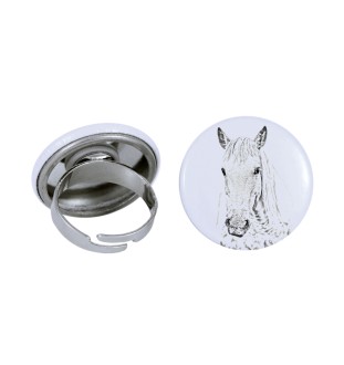 Cheval Camargue - Bague de collection avec l'image d'un cheval, produit fait à la main, marque Art-Dog