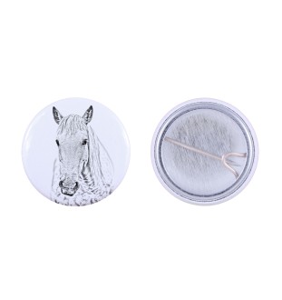 Camargue Horse - shirt accessory, bag pin, perfect gift with the option to add your brand graphics from Art-Dog.