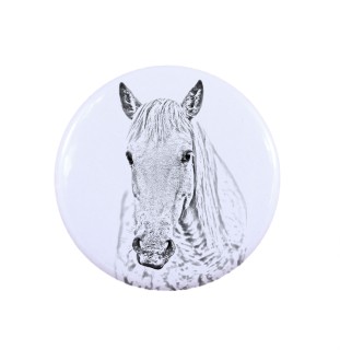 Cheval Camargue ornement de chemise, broche pour sac, cadeau idéal avec la possibilité d'ajouter votre propre graphisme de la marque Art-Dog