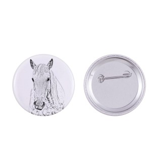 Koń Camargue przypinka z koniem duża Art-Dog