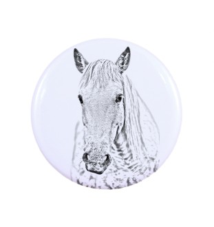 Koń Camargue przypinka z koniem duża Art-Dog