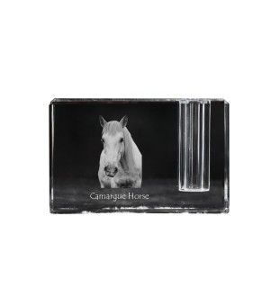 Camargue Horse - Pen stand, crystal organiser with picture of a horse, unique desk decoration by Art-Dog brand