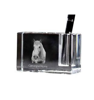 Camargue Horse - Pen stand, crystal organiser with picture of a horse, unique desk decoration by Art-Dog brand