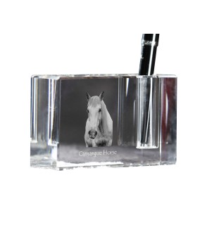 Camargue Horse - Pen stand, crystal organiser with picture of a horse, unique desk decoration by Art-Dog brand