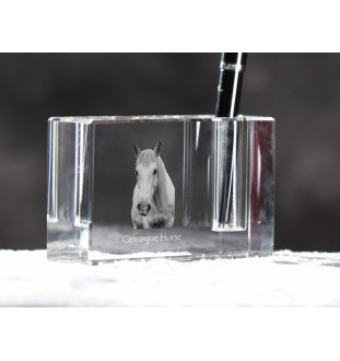 Camargue Horse - Pen stand, crystal organiser with picture of a horse, unique desk decoration by Art-Dog brand