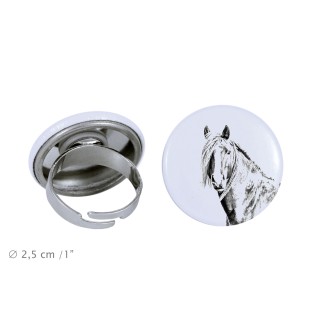 Canadian Horse - collector's ring with a horse portrait, handmade product, Art-Dog brand