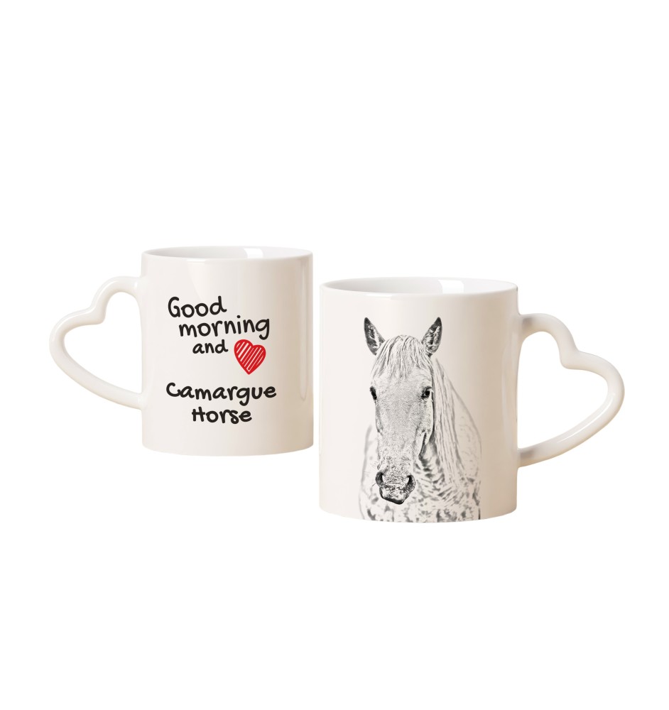 Cheval Camargue - tasse avec chien, une tasse adorable avec une anse en forme de cœur, un cadeau universel de la marque Art-Dog