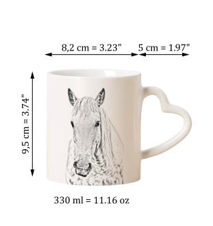 Camargue Horse - cup with a dog, adorable cup with a heart-shaped handle, universal gift from the Art-Dog brand