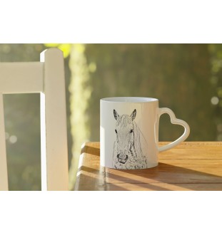 Camargue Horse - cup with a dog, adorable cup with a heart-shaped handle, universal gift from the Art-Dog brand