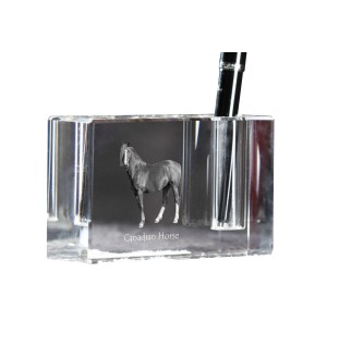Cheval canadien - Porte-stylos, organiseur en cristal avec image d'un cheval, décoration de bureau unique par la marque Art-Dog