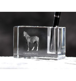 Canadian Horse - Pen stand, crystal organiser with picture of a horse, unique desk decoration by Art-Dog brand