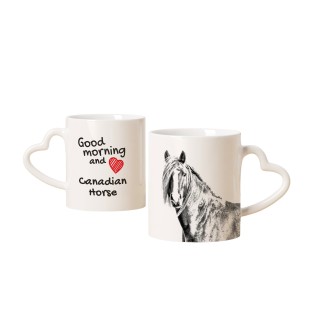 Kanadisches Pferd - Tasse mit Hund, entzückende Tasse mit herzförmigem Henkel, universelles Geschenk der Marke Art-Dog