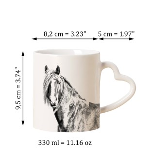 Kanadisches Pferd - Tasse mit Hund, entzückende Tasse mit herzförmigem Henkel, universelles Geschenk der Marke Art-Dog