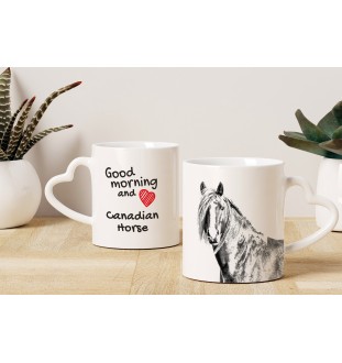 Canadian Horse - cup with a dog, adorable cup with a heart-shaped handle, universal gift from the Art-Dog brand