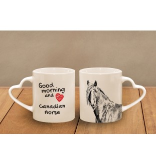 Kanadisches Pferd - Tasse mit Hund, entzückende Tasse mit herzförmigem Henkel, universelles Geschenk der Marke Art-Dog