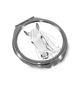 Cheval Camargue - miroir de poche avec cheval, miroir personnalisé pour sac à main, miroir compact avec impression de la marque Art-Dog
