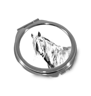 Canadian Horse - pocket mirror with a horse, personalized mirror for a purse, compact mirror with Art-Dog brand print