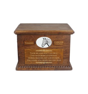 Dänisches Warmblut Urn für Pferdeasche, personalisierte Urne mit Foto, große Box für Pferdeasche von der Marke Art-Dog