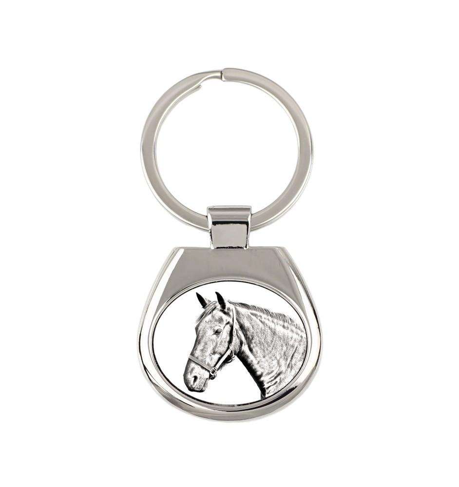 Warmblood danois - porte-clés avec un cheval, porte-clés imprimé, breloque personnalisée de la marque Art-Dog