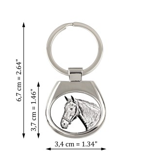Warmblood danois - porte-clés avec un cheval, porte-clés imprimé, breloque personnalisée de la marque Art-Dog