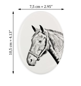 Duński koń gorącokrwisty płyta nagrobna z koniem Art-Dog