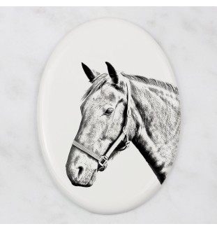 Danish Warmblood - commemorative plaque with a photo of a horse, tombstone plaque with a print, personalized oval plaque by Art-Dog brand