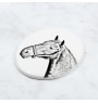 Warmblood danois - une plaque commémorative avec une photo de cheval, une plaque funéraire avec une impression, une plaque ovale personnalisée de la marque Art-Dog