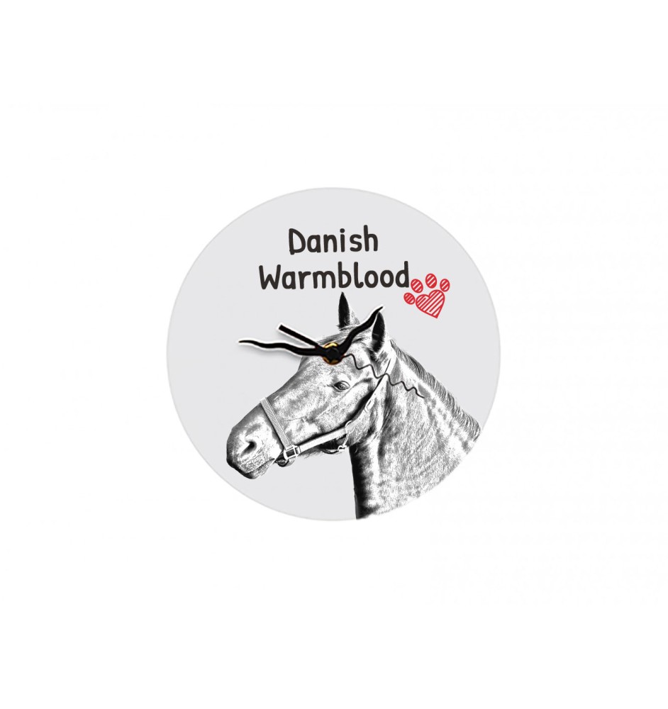 Danish Warmblood - wall clock with a horse, shelf clock with a print, personalized home decoration from the Art-Dog brand
