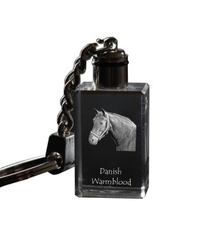 Dänisches Warmblut - Kristall-Anhänger mit Foto eines Pferdes, beleuchteter Anhänger, einzigartiges Geschenk der Marke Art-Dog