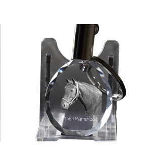 Dänisches Warmblut - pendant with a picture of a horse, crystal key ring in a gift box, unique gift by Art-Dog brand