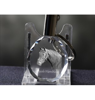 Warmblood danois - pendant with a picture of a horse, crystal key ring in a gift box, unique gift by Art-Dog brand