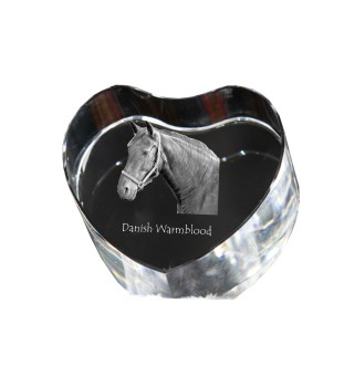 Dänisches Warmblut - Pferdefoto im Kristall, Kristallherz, einzigartiger Bilderrahmen der Marke Art-Dog