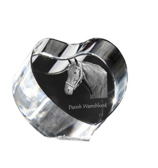 Warmblood danois - une photo de cheval dans un cristal, un cœur en cristal, un cadre exceptionnel avec une photo de la marque Art-Dog