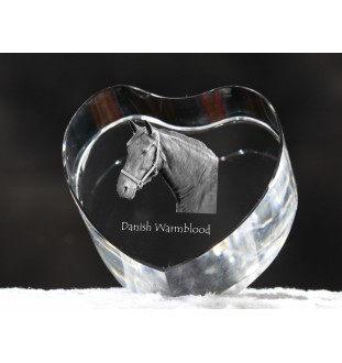 Dänisches Warmblut - Pferdefoto im Kristall, Kristallherz, einzigartiger Bilderrahmen der Marke Art-Dog