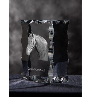 Warmblood danois - Kristall mit einem Pferdebild, Glasstatuette mit einem Bild, einzigartiger Bilderrahmen der Marke Art-Dog