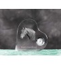 Warmblood danois - horloge en cristal avec une photo de cheval, horloge de table en forme de cœur, horloge debout personnalisée de la marque Art-Dog
