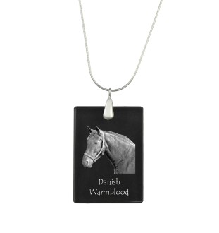 Dänisches Warmblut - Crystal pendant with horse, silver necklace with photo, personalised pendant by Art-Dog brand