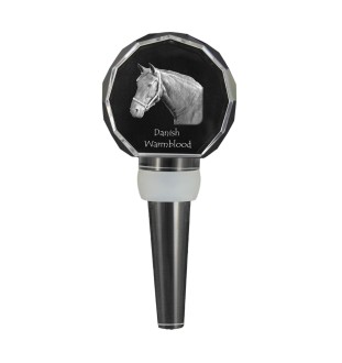 Warmblood danois - Bouchon de bouteille en cristal avec cheval, bouchon de vin unique avec photo, cadeau personnalisé pour sommelier par la marque Art-Dog