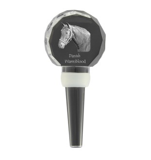 Warmblood danois - Bouchon de bouteille en cristal avec cheval, bouchon de vin unique avec photo, cadeau personnalisé pour sommelier par la marque Art-Dog