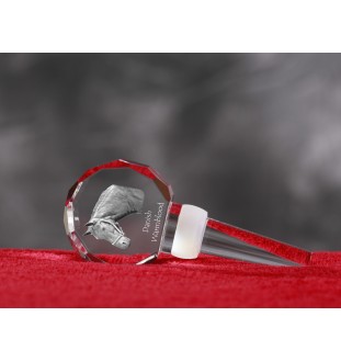 Warmblood danois - Bouchon de bouteille en cristal avec cheval, bouchon de vin unique avec photo, cadeau personnalisé pour sommelier par la marque Art-Dog