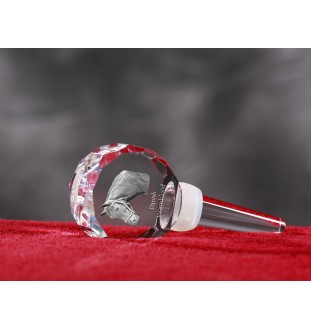 Warmblood danois - Bouchon de bouteille en cristal avec cheval, bouchon de vin unique avec photo, cadeau personnalisé pour sommelier par la marque Art-Dog